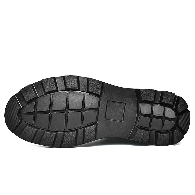 Men Leather Boots Black Warm Winter Genuine Leather Ankle Boots Men Winter Work Outdoor Fur Snow