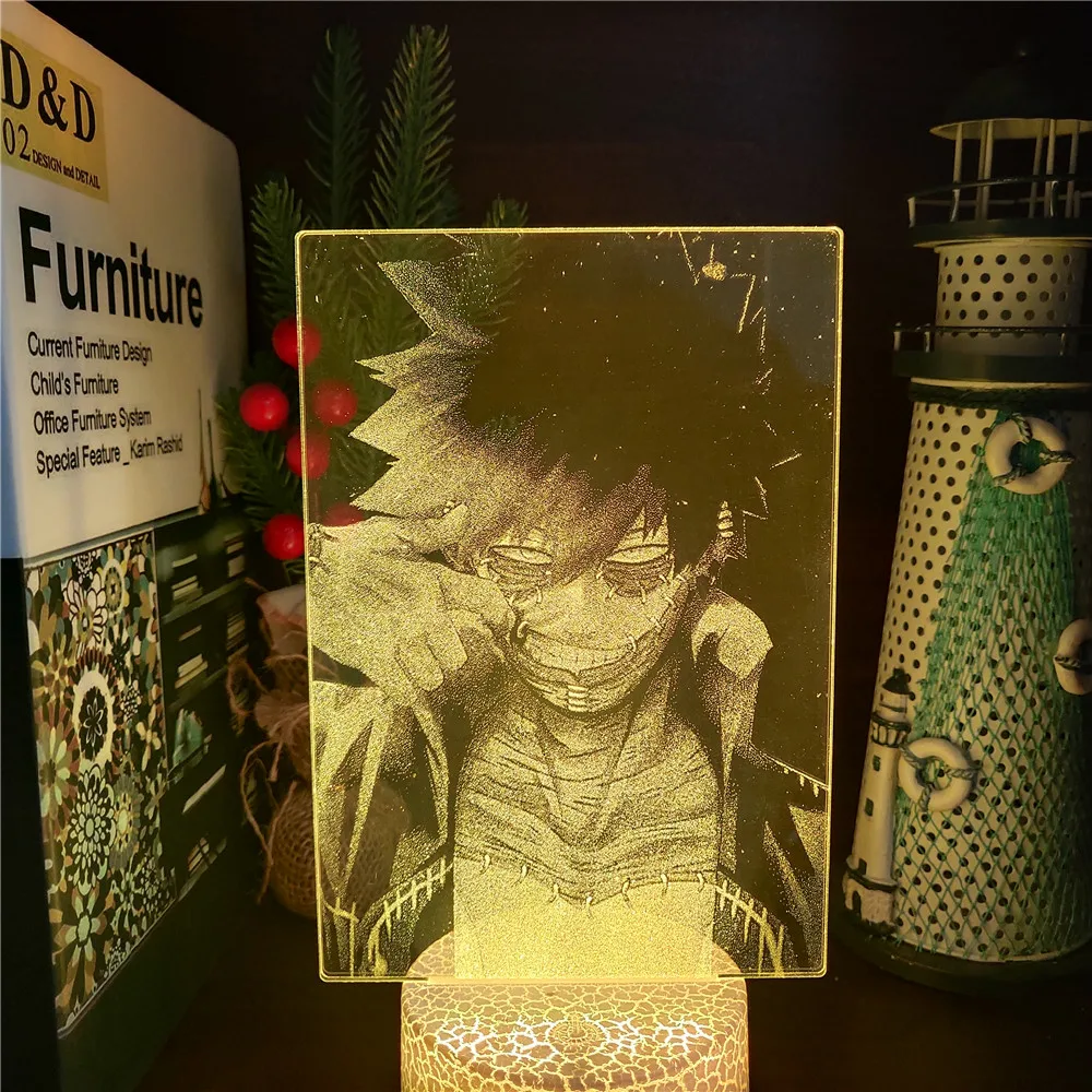 dinosaur night light My Hero Academia Dabi 3D LED Lamp Cartoon Night Light RGB Manga Lighting Boku no Hero Academia Led Visual Bedroom Xmas Gift Lamp dinosaur light