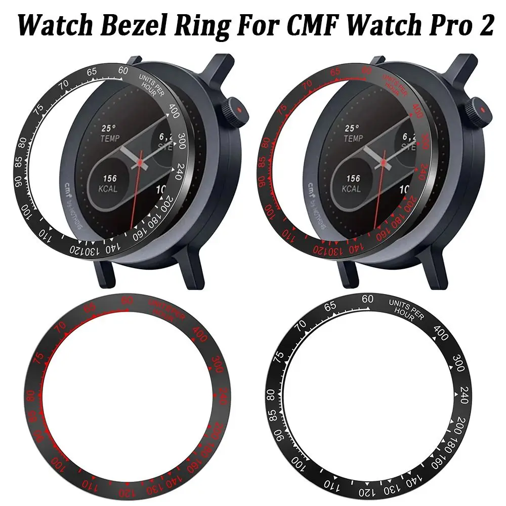 PC Watch Bezel Ring with Time Scale Protective Case Cover and Anti-Scratch Screen Protector
