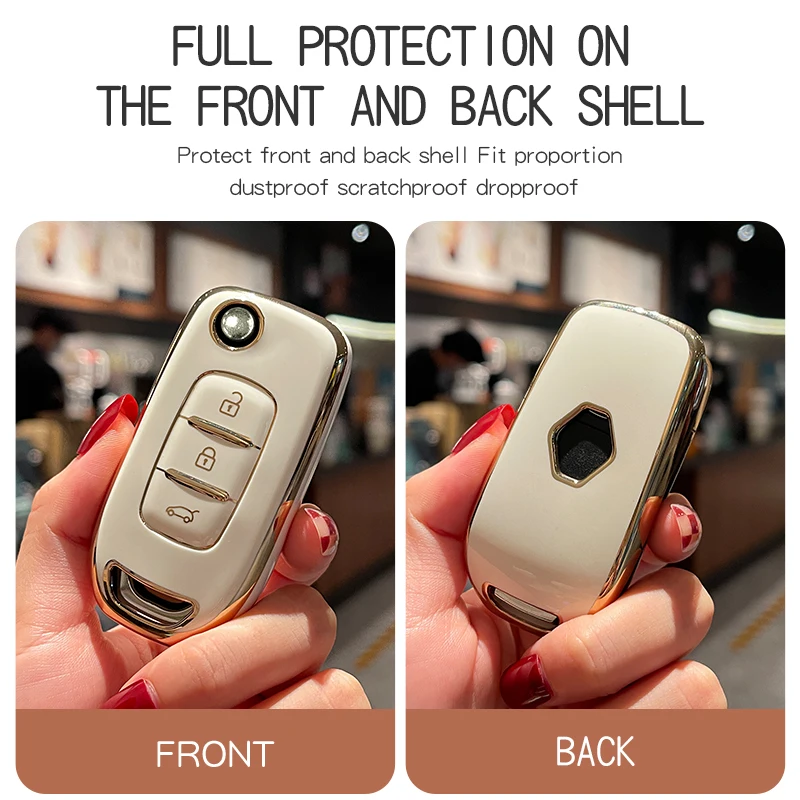TPU Car Flip Key Case Cover For Renault Duster kwid 2023 CLI O 5 2022 twingo Kadjar Logan Sandero Stepway Arkana Captur Megane