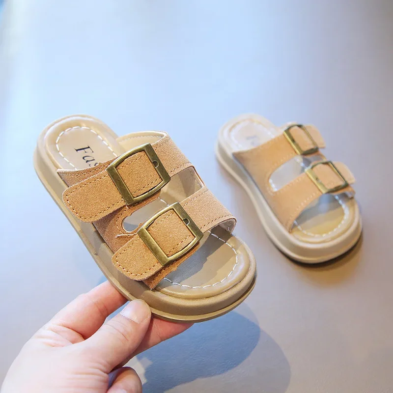 

Children's Slippers Summer Thick Bottom Girls Beach Open-toe Slippers Fashion Causal Kids Outdoor Boys Slip-on Mules Soft Bottom