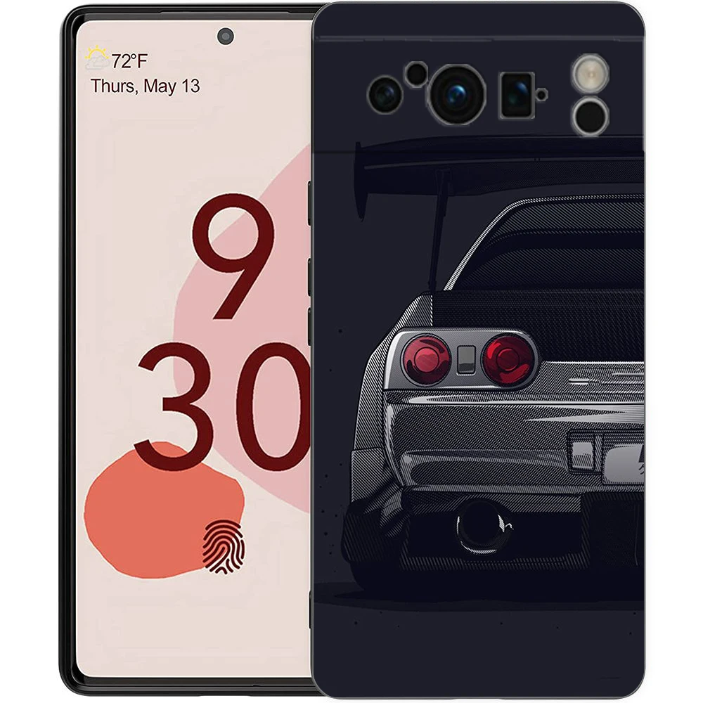 JDM Sports Cars TPU Shockproof Black Phone Case