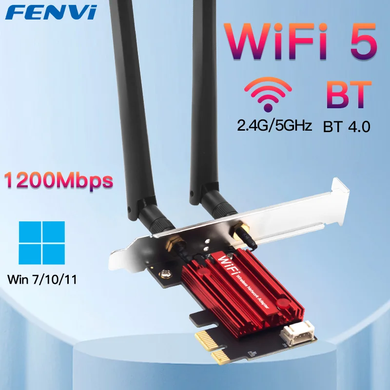 Fenvi Wifi 5 Pci-e Wireless Adapter Ac1200 Dual Band Network Card_voghion.com
