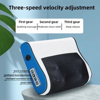 Massaggio elettrico Cuscino vibrante Massaggiatore multifunzionale a 4 tasti con impacco caldo regolabile Massaggiatore per collo e spalle 1