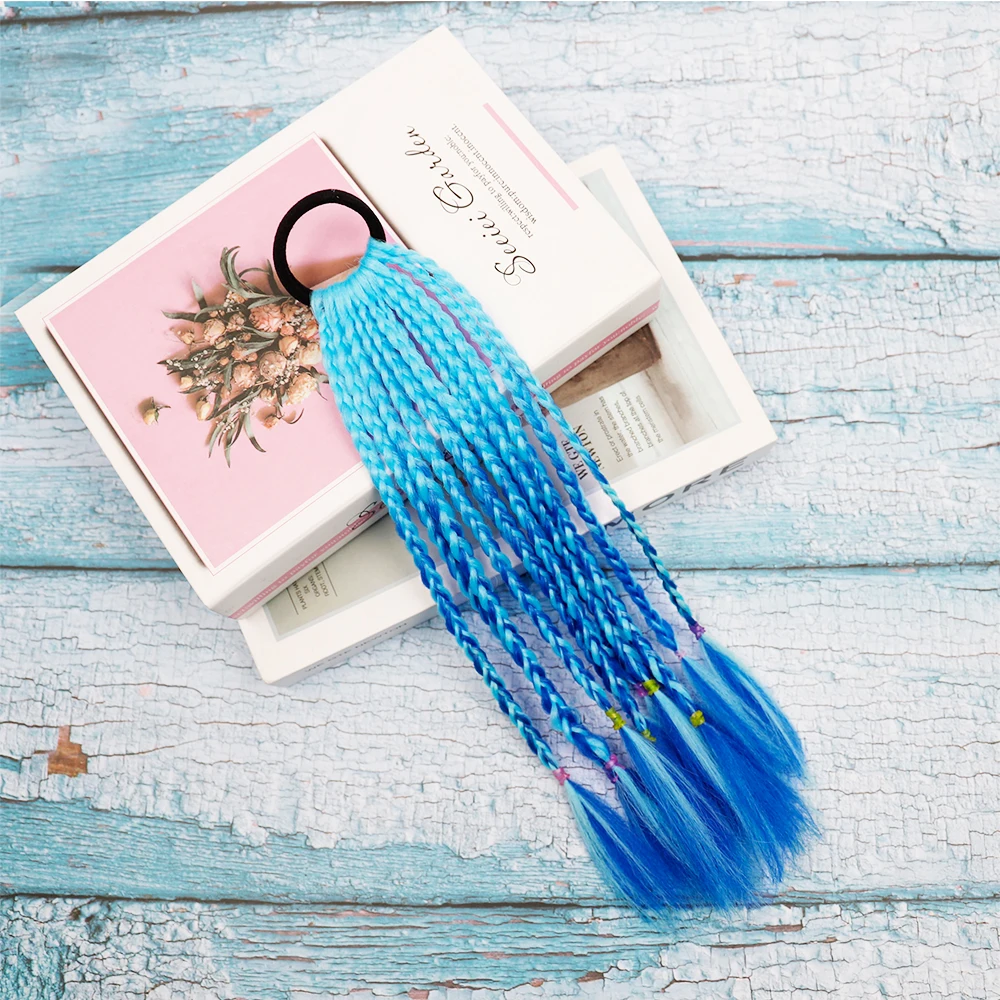 Synthetic Hair Ponytail Rope Tie Girls Princess Tail Wig Children's Styling Baby Accessories fake hair extensions