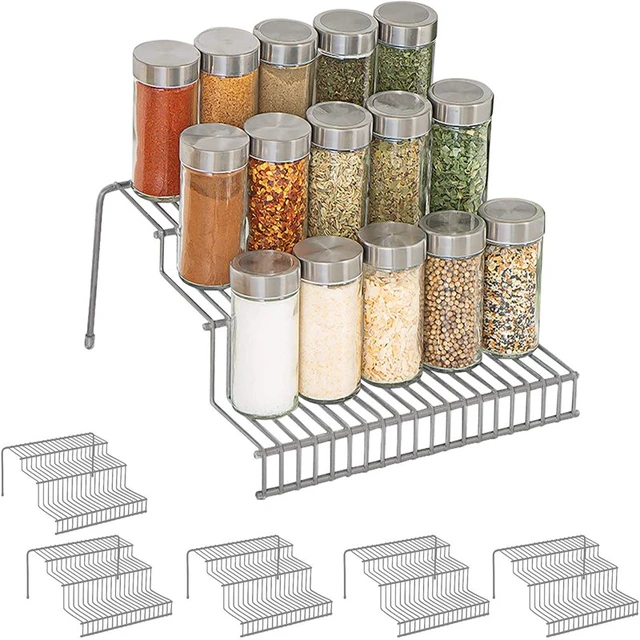 1pc 3 Tier Spice Rack Organizer - Efficient Countertop Storage for Kitchen  Cabinet, Pantry, and Office Desk - Durable Metal Design - Black (Includes S