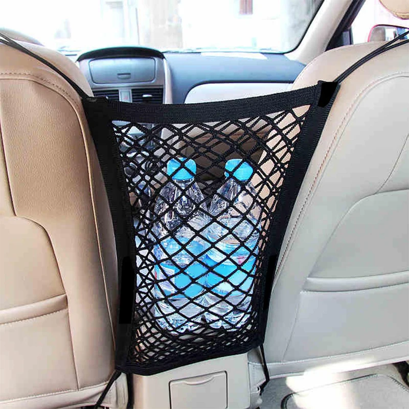 

Car Storage Net Bag Between Seats Car Divider Pet Barrier Stretchable Elastic Mesh Bag Organizer Auto Accessories