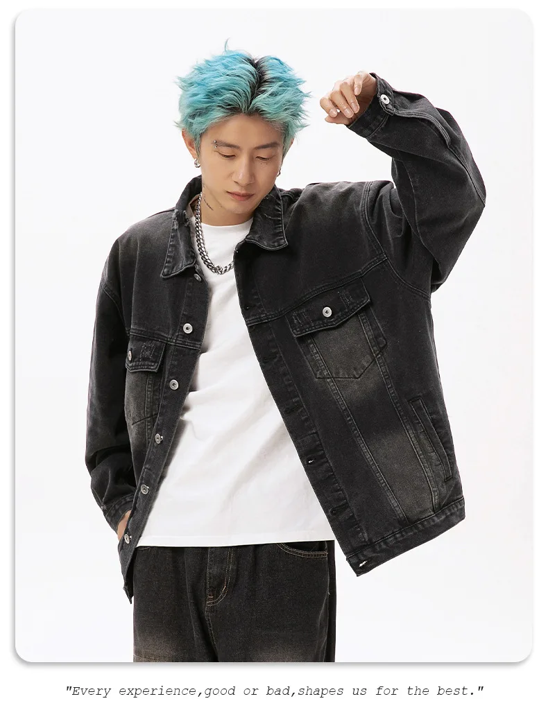 Collar Destruction Design Doing Old Washed Denim Jacket Men's Spring  Autumn Winter New Couple Women's  Retro Coat