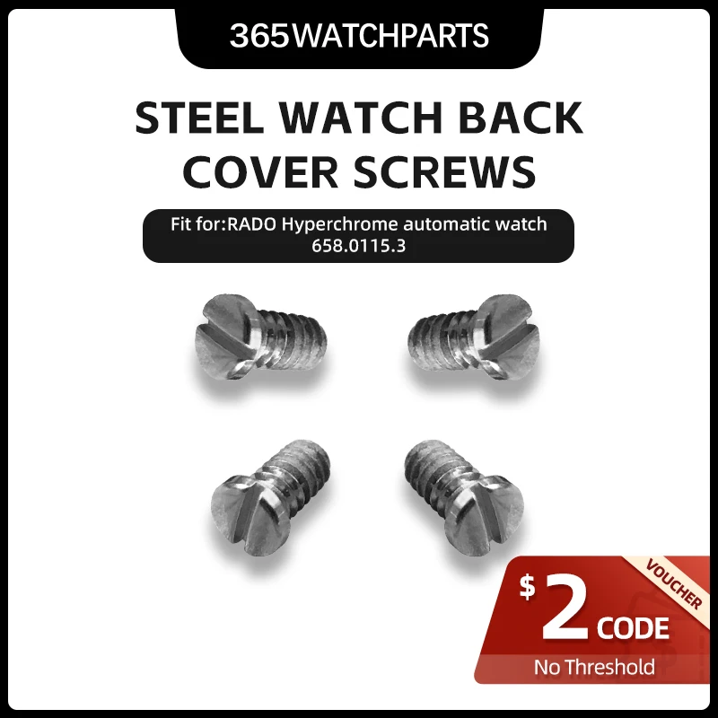 4 Pz/Set Viti Di Copertura Posteriore Dell'Orologio In Acciaio Per Orologio Meccanico Rado Hyperchrome 658.0115.3