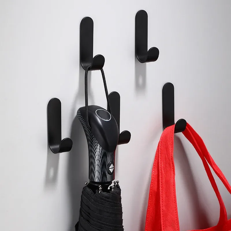 

1/2/5PCS Black White Matt Towel Hook Bathroom Wall Hook Kitchen Bag Hanger for Towel Clothes Hanger Organizer Bath Accessories