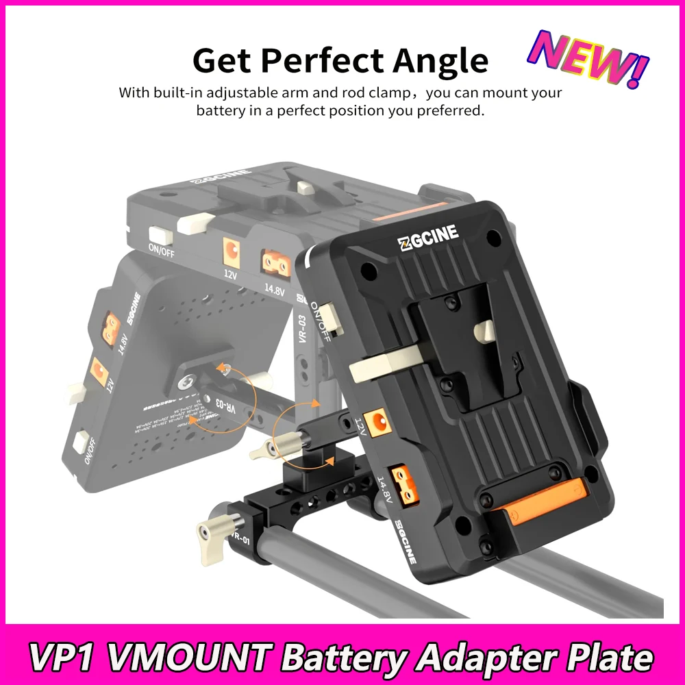 

ZGCINE VP1 VMOUNT Battery Adapter Plate Multifunction PD 14.8V With 15MM Rod Clamp Standard Lock Battery Plate Adapter for Canon