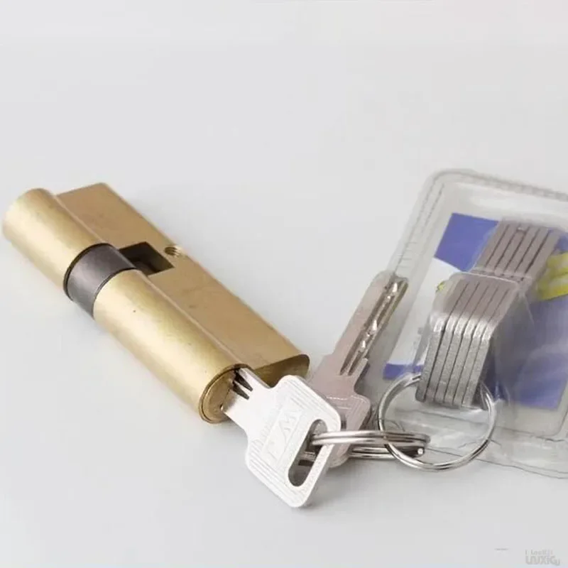 Door Cylinder Biased Lock 65 70 80 90 115mm Cylinder 8 Key Anti-Theft Entrance Brass Door Lock Lengthened Core Extended Keys door lock cylinder