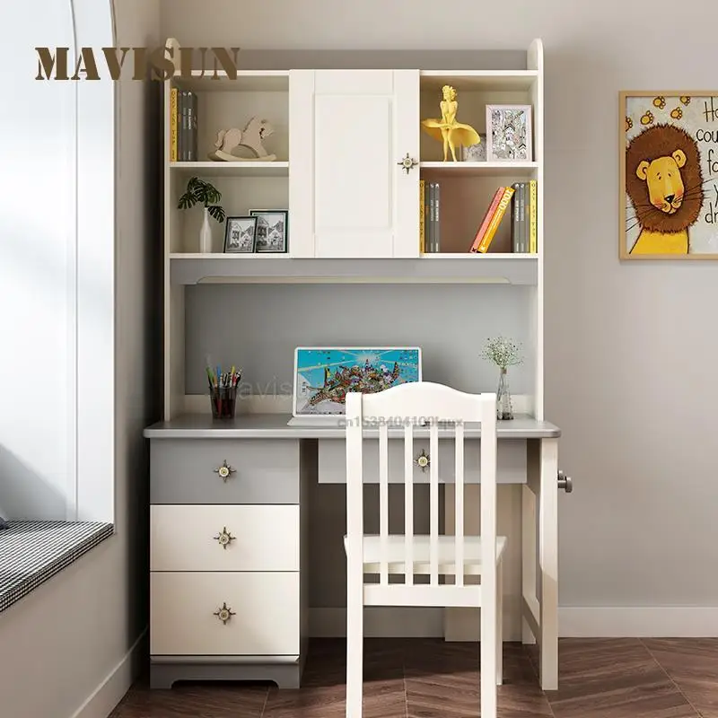 Furniture For Children Office Computer Desktop Student Study Desk Modern Bedroom Kids Computer Desk And Bookshelf Combination
