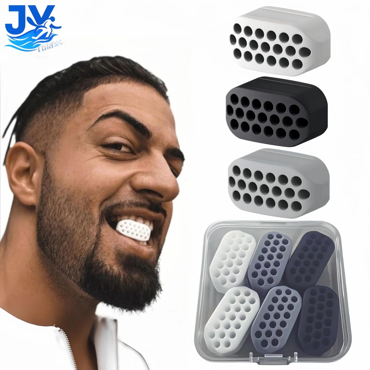 Jaw Exerciser Set for Men&Women,3 Resistance Levels Silicone Jaw Trainer Strengthener Line Shaper in Application Face Chew