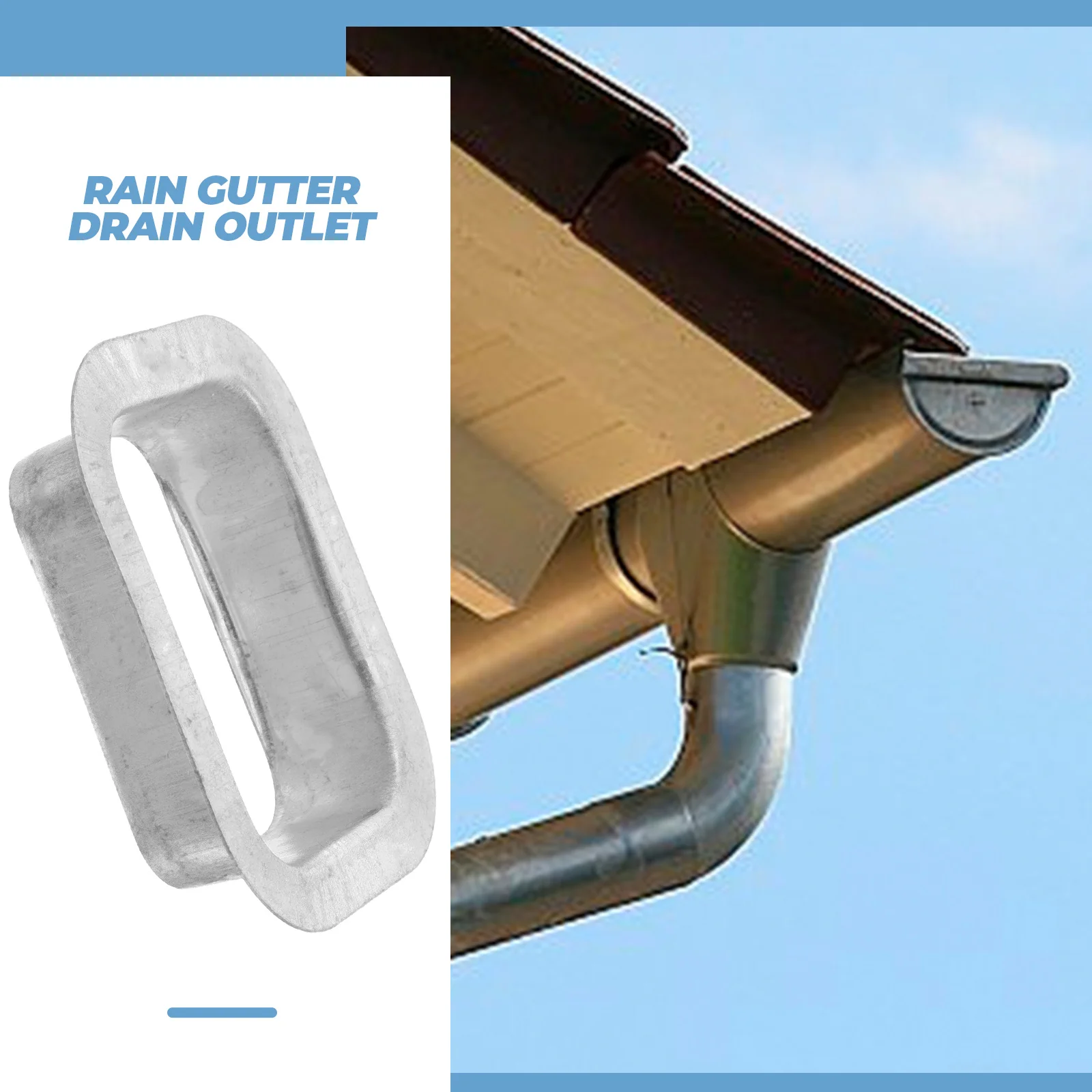 Pipe Connector Drain Outlet Replacement Part Adapter Gutter Downspout Extensions Silver for Draining Roof