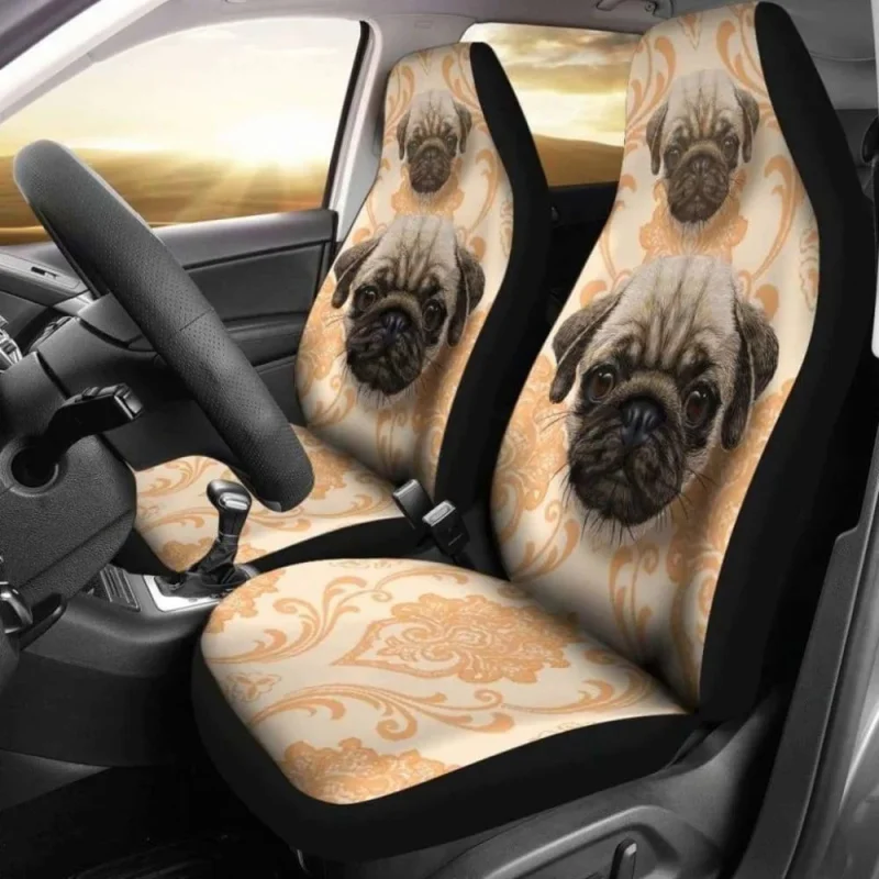 

Pug Car Covers 30 Pack of 2 Universal Front Seat Protective Cover