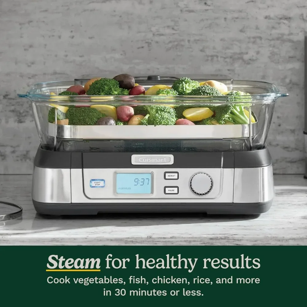 STM-1000 Cook Fresh Digital Glass Steamer, One Size, Stainless Steel 2