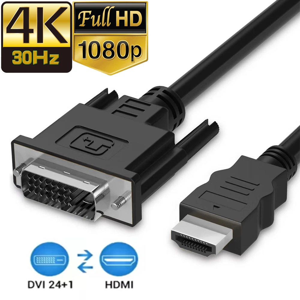4K Bi-Directional HDMI to DVI Converter Cable