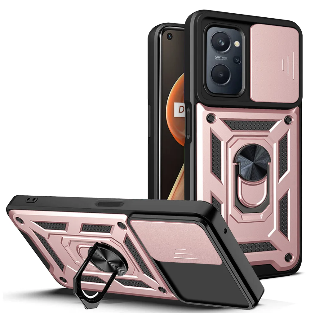 OPPO A96 케이스 OPPO A76 커버 OPPO A36 A76 A96 4G 마그네틱 링 홀더 아머 폰 케이스 슬라이드 카메라 보호 백 커버