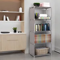 Double Row Bookshelf Multi-layer ，Wardrobe Debris Rack Easy Assembly Bookcase Multi-layer High-capacity Furniture Book Shelves 2