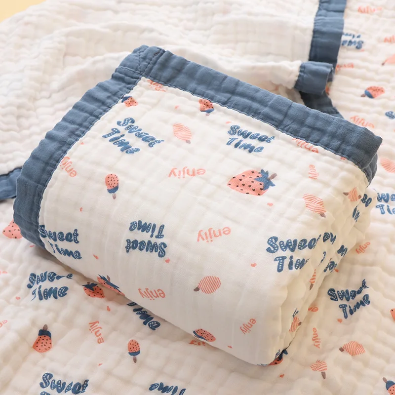 150*120 CM Baby Blanket Children Muslin Cotton Blanket Swaddle 6 Layers Newborn Cover Sleeping Bedding Kids Swaddling