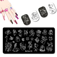 Fairy Tale Mermaid Nail Stamping Plate Mermaid Princess Nail Stamp Plates Cartoon Figure Nail Plates #155 1