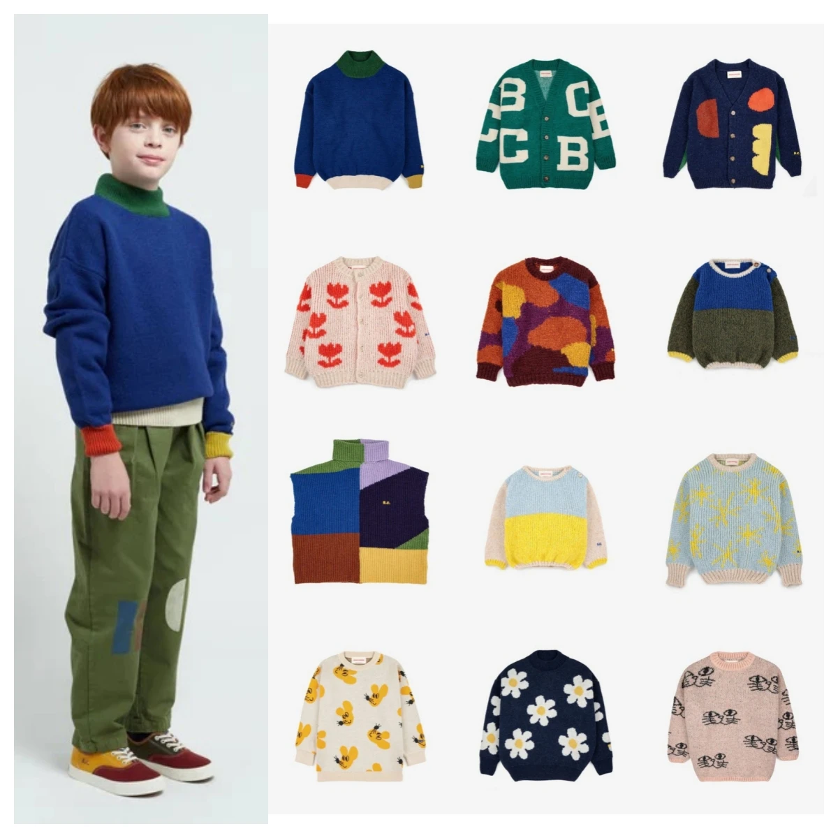 

Kid AW23 Jumpers Cardigans BC New Children's Knitted Pullover Sweater Boys Girls Knitted Cardigan Vest Trendy Toddler Cardigan