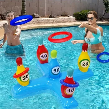 1 Pc PVC Inflatable Bowling Sleeves, Children's Game Throwing SleevesWater Pool Play Water Sleeves Toys, Parent-Child Interactiv 1
