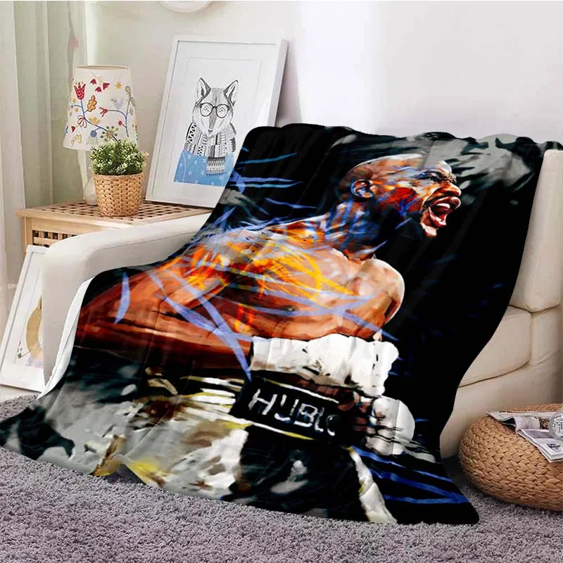 Ultra Soft Sofa Blanket Boxing Star Flannel Blanket Office Outdoor Travel Teens Bedding Throw Blanket ,  fans Warm Gifts
