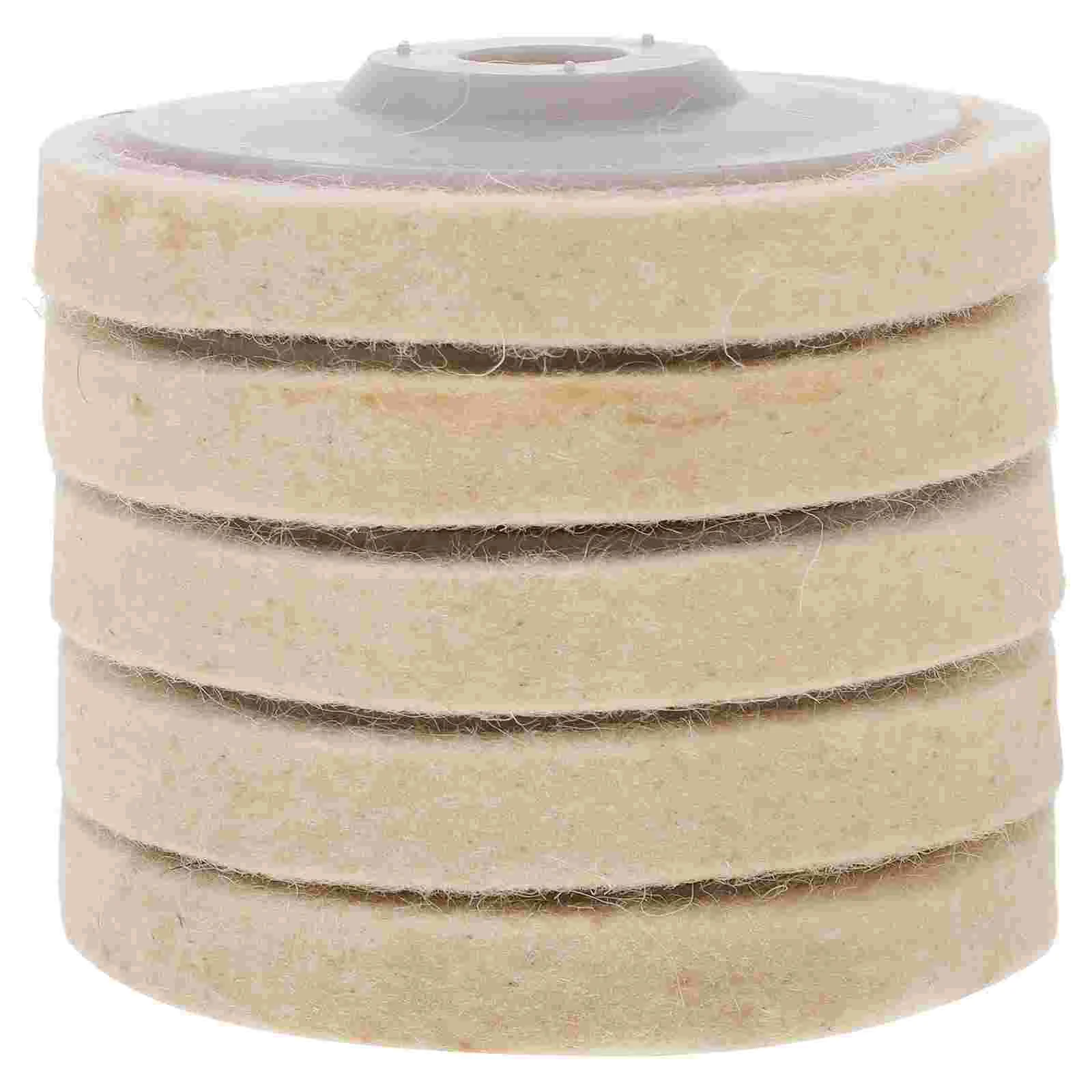 

5pcs Grinding Buffing Pads Wool Felt Wheel Wool Polisher Pads Metal Polishing Wheel for 4 Inches Angle Grinder