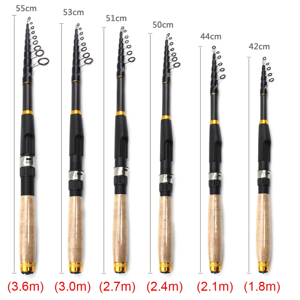 Telescopic Fishing Pole Carbon Fiber Portable Travel Fishing Rod Spinning  Fishing Rod for Seawater Freshwater Bass Trout Fishing