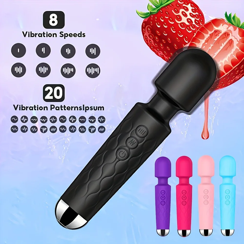Sexy Vibratoren, Klitorisvibrator, 20 Modi, Vibrationsfrequenz, leistungsstarkes persönliches Massagegerät, Zauberstab, Vibrator, Sexspielzeug für Erwachsene für Frauen 1