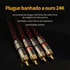 Cable audio RCA vers RCA, 1 paire, câble d'interconnexion HIFI stéréo