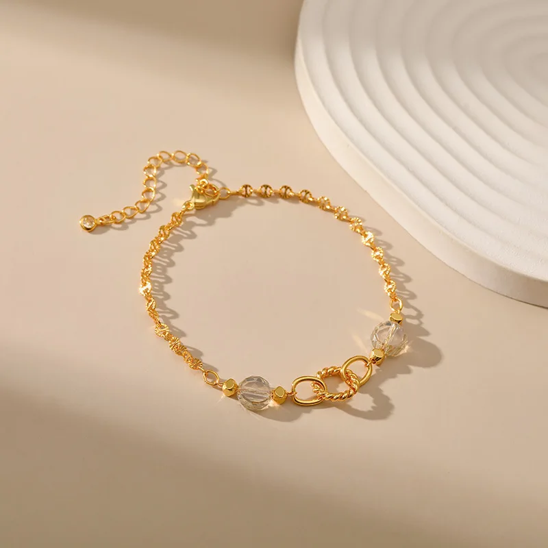 

2024 Hot Selling French Minimalist Fashion Bracelet for Women Classic Retro Crystal Personalized Design Jewelry Gift Wholesale