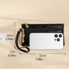 Solid Color Two Zipper Coin Purse Multi-pocket Korean Style Lychee Pattern Long Wallet Card Holder Large Capacity Shopping 5