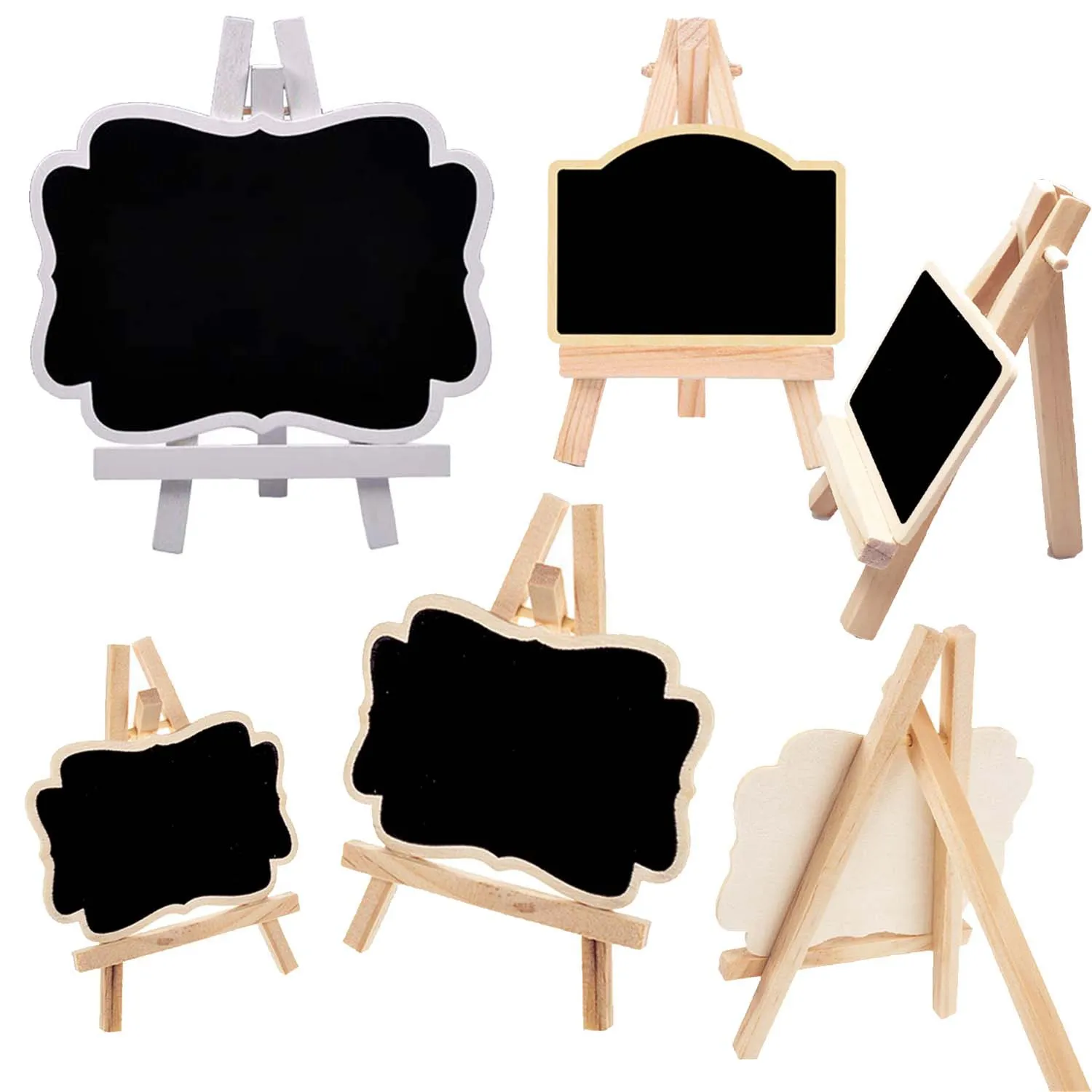 Mini tableau noir en bois avec puce d'étiquette de menu, grand et petit  tableau d'affichage, tableau de présentation, décor de fête de mariage,  accessoires de mémo, 4 pièces - AliExpress