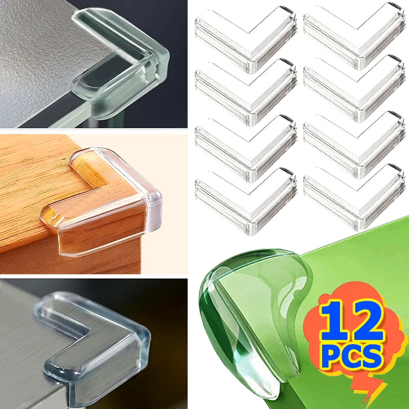 Table Corner Silicone Protector Children Baby Safety Self-Adhesive Furniture Edge Cover Socket Soft Anticollision Guards 12/1Pcs