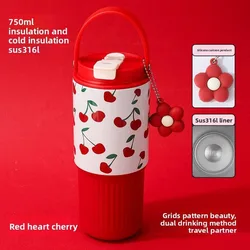 Chic 750ML Insulated Stainless Steel Tumbler - Stylish Thermal Water Bottle Gift - 750ml (Red)