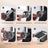 Электрическая мясорубка из нержавеющей стали, 800 Вт, многофункциональная домашняя колбаса, мясорубка, кухонный комбайн, электрический измельчитель овощей — изображение 6