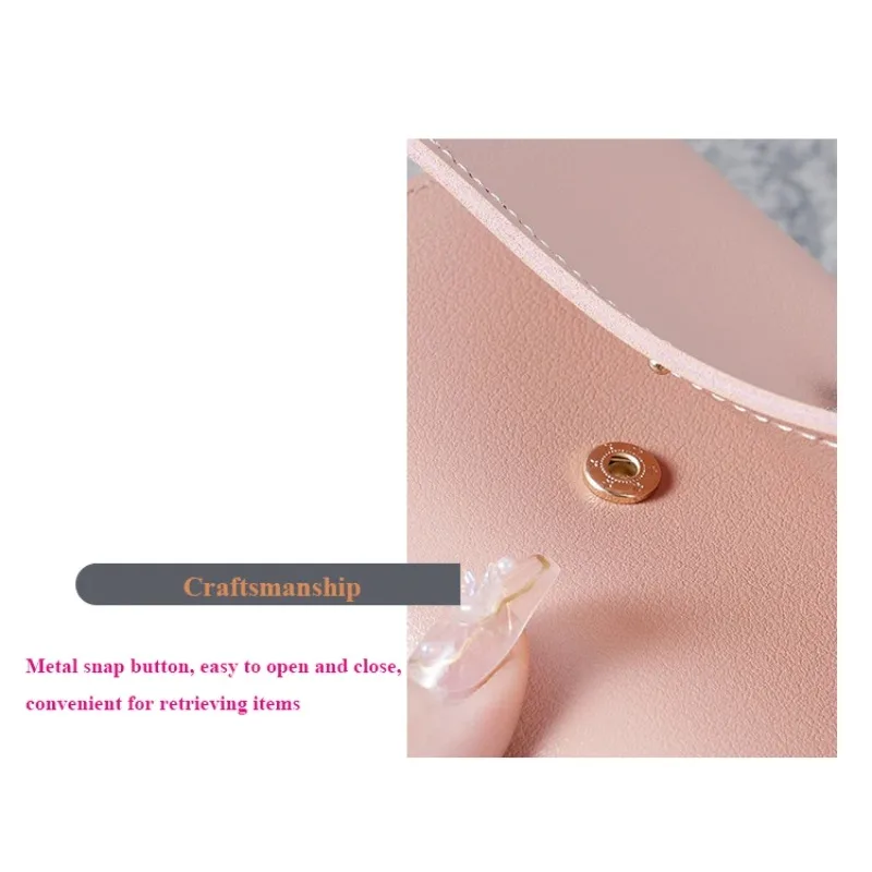 Portafoglio corto da donna alla moda, ultra sottile, triplo piega, superficie liscia, porta carte multifunzionale, clip per biglietti per studenti - immagine 6