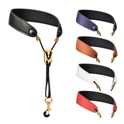 Premium Leather Saxophone Neck Strap with Enhanced Comfort and Durability for Musicians (Black)