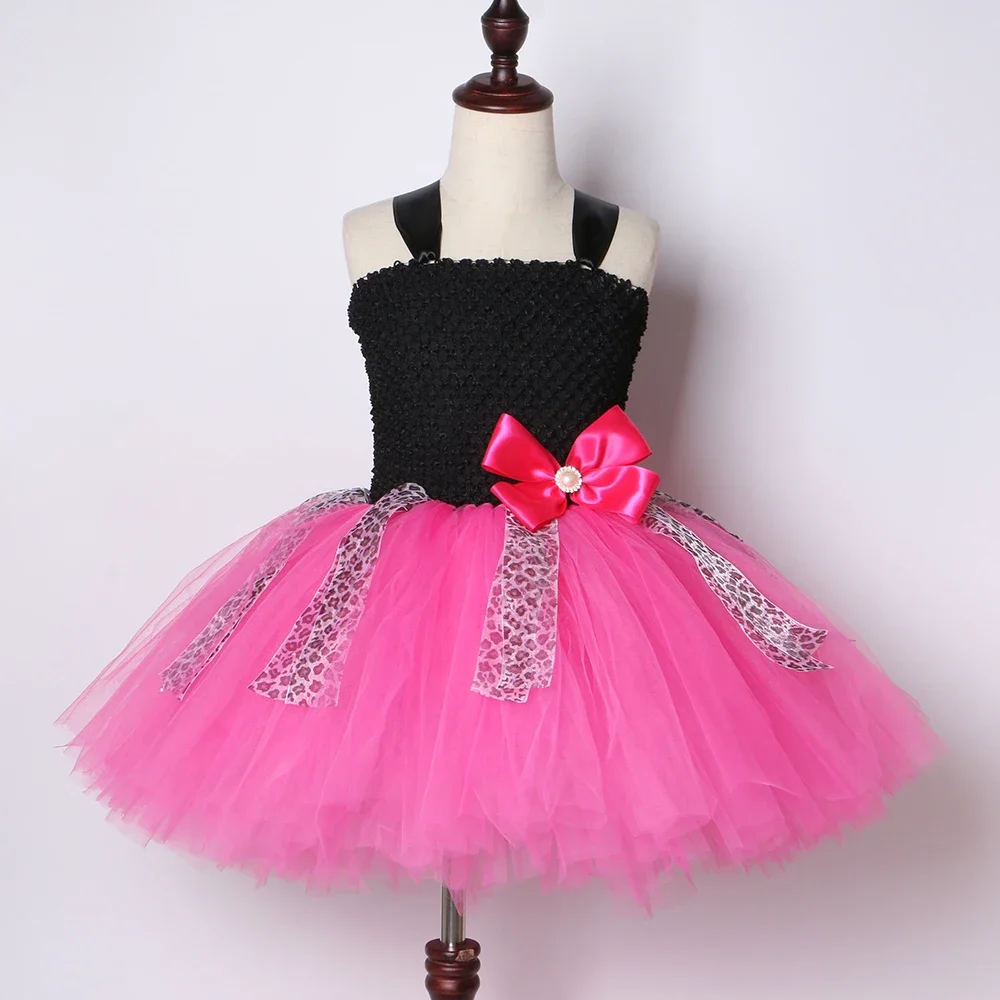 Lol Girls Tutu Bow Leopard Cute Girl Birthday Party Tulle Princess Maxi Dress Kids Carnival Halloween Lol Dolls Cosplay Costume
