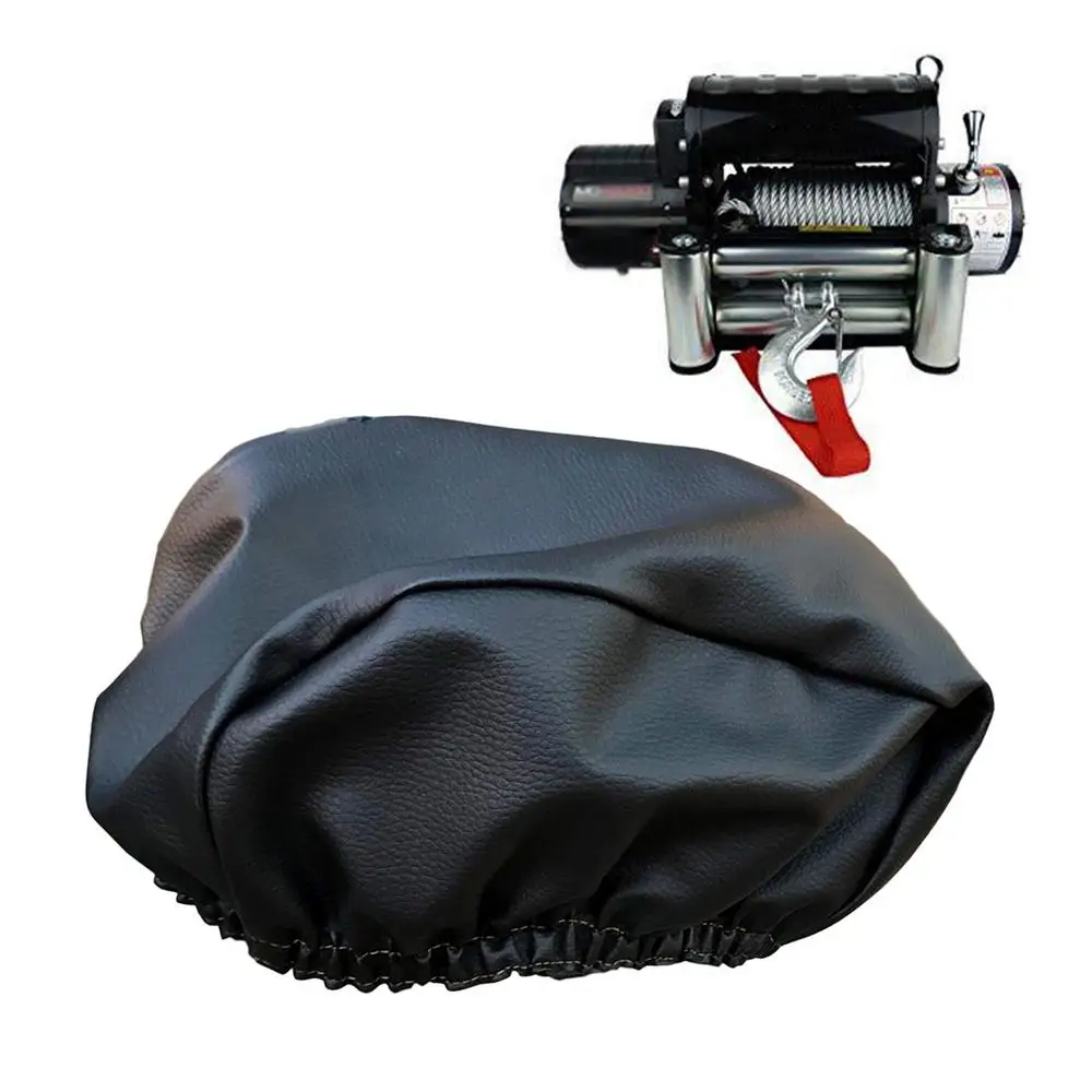 1PCS Langlebige Weiche Wasserdichte Winde Staub Abdeckung 3500lbs/17500lbs Auto Elektrische Winde Schutz Schwarz Auto Zubehör – Detail 10