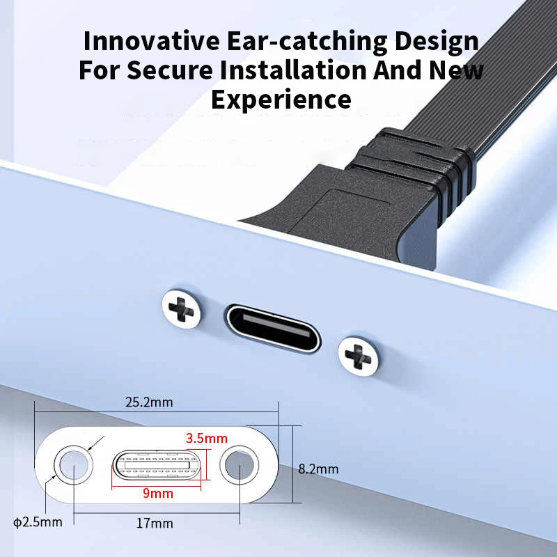 Type-C 연장 케이블 USB 2.0 남성-여성형 10Gbps(나사 구멍 포함) 안전한 데이터 충전 케이블 Type-C 전송선 Gen2
