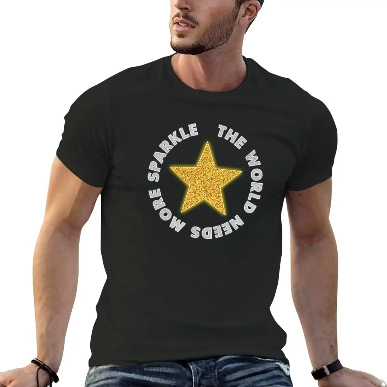 

The World Needs More Sparkle t Shirt - Glitter t Shirt T-Shirt plus sizes sweat oversizeds mens plain t shirts