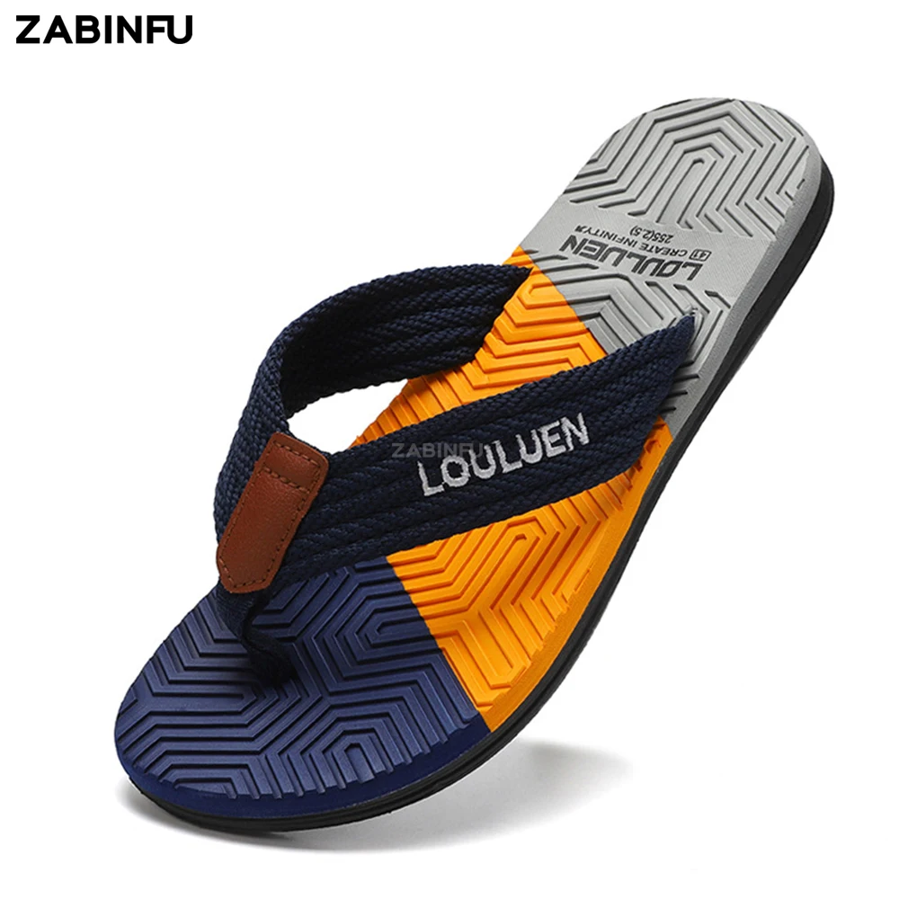 

2023 New Men Flip Flop Summer Non Slip Beach Sandals Shoes Soft Thick Sole EVA Slippers for Men Plus Size 45