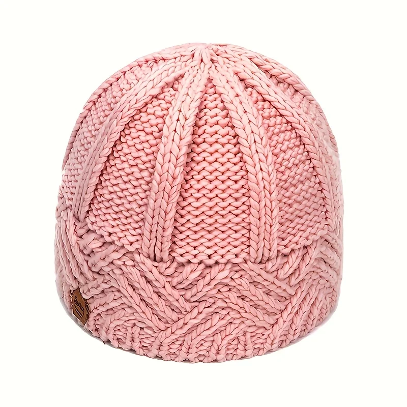 Frauen Solide Strick Beanies Caps Winter Warme Kaschmir Wolle Skullies Beanies Weibliche Dicke Gestrickte Hüte Herbst Winter Warme Kappe – Detail 7