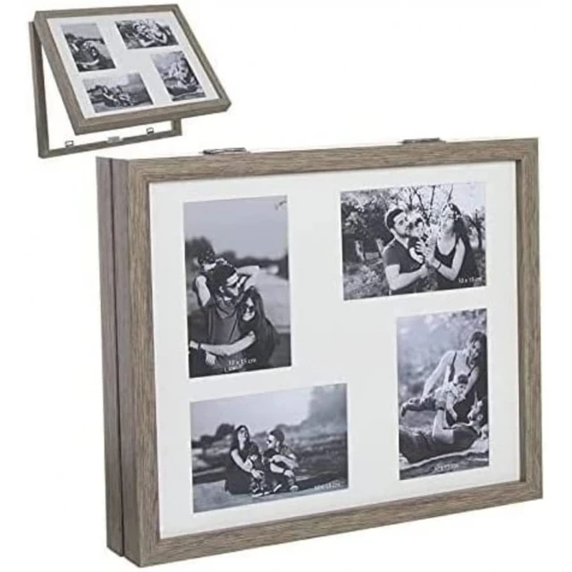 Tapa Contador luz-Cuadro eléctrico con portafotos de Madera de 2 Puertas  Blanco de 46x8x32 cm