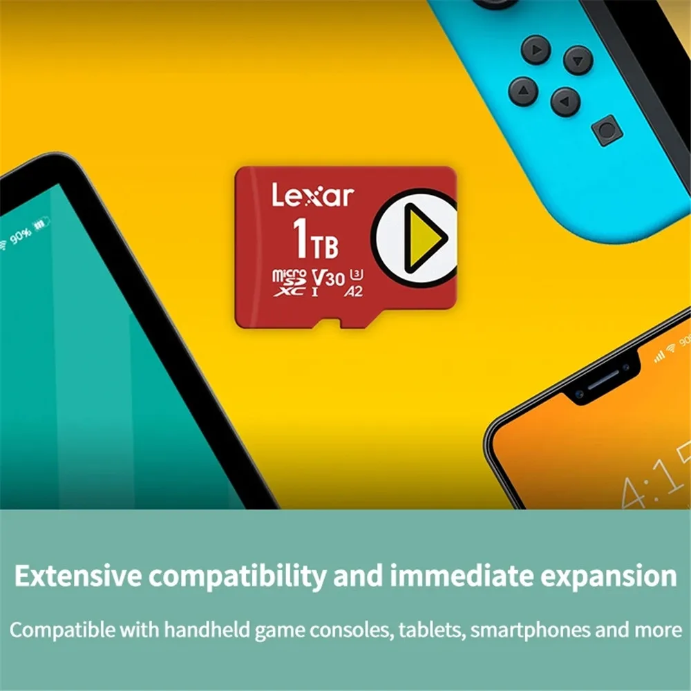 Lexar  ÷ ũ SD ī, SDXC ޸ ī, UHS-I V30 A2 TF ī, ٵ ġ  ֿܼ, 1TB, 512GB, 256GB, 128GB
