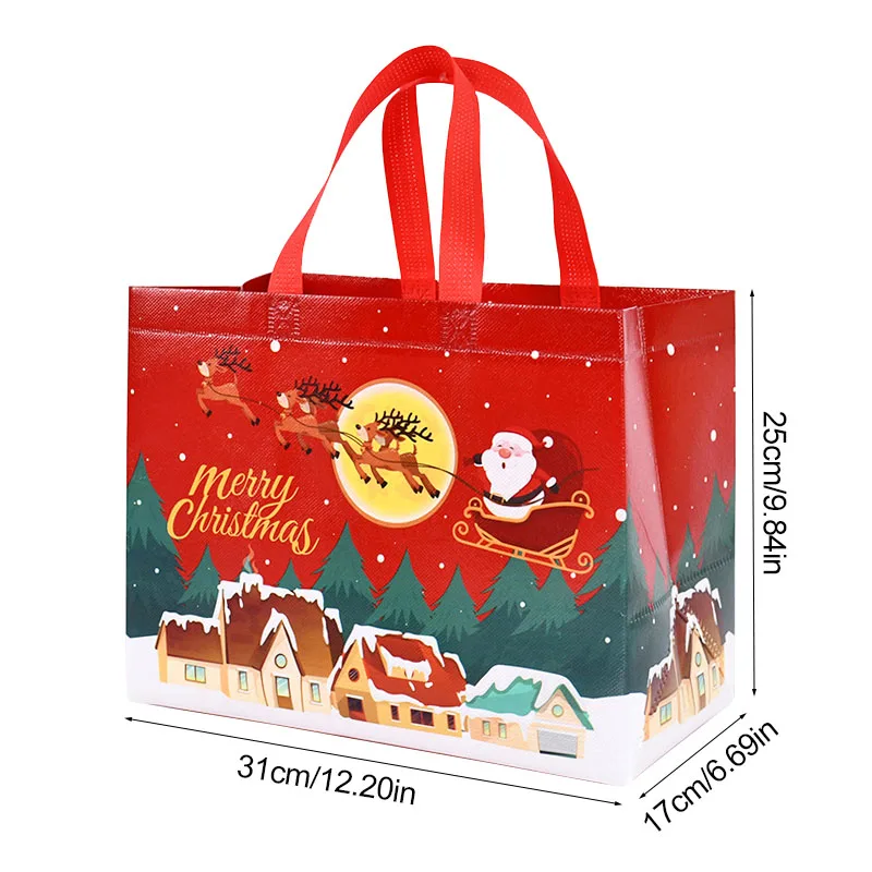 31cm Large Christmas Gift Bag Non-Woven Snowman Santa Claus Packaging Bag Merry Christmas Party Decor For Home New Year Navidad